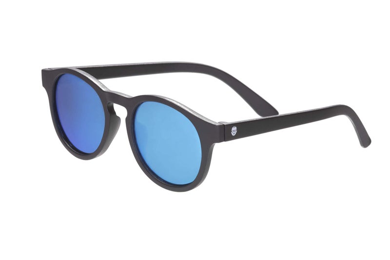 Babiators Polarized Keyhole Sunglasses - Black with Dark Blue Lenses/Protect Eyes from Glare/UV, Look Fashionable/Ideal for Outdoors, Sports & Everyday Wear, Kids Aged 6+ - Image 1